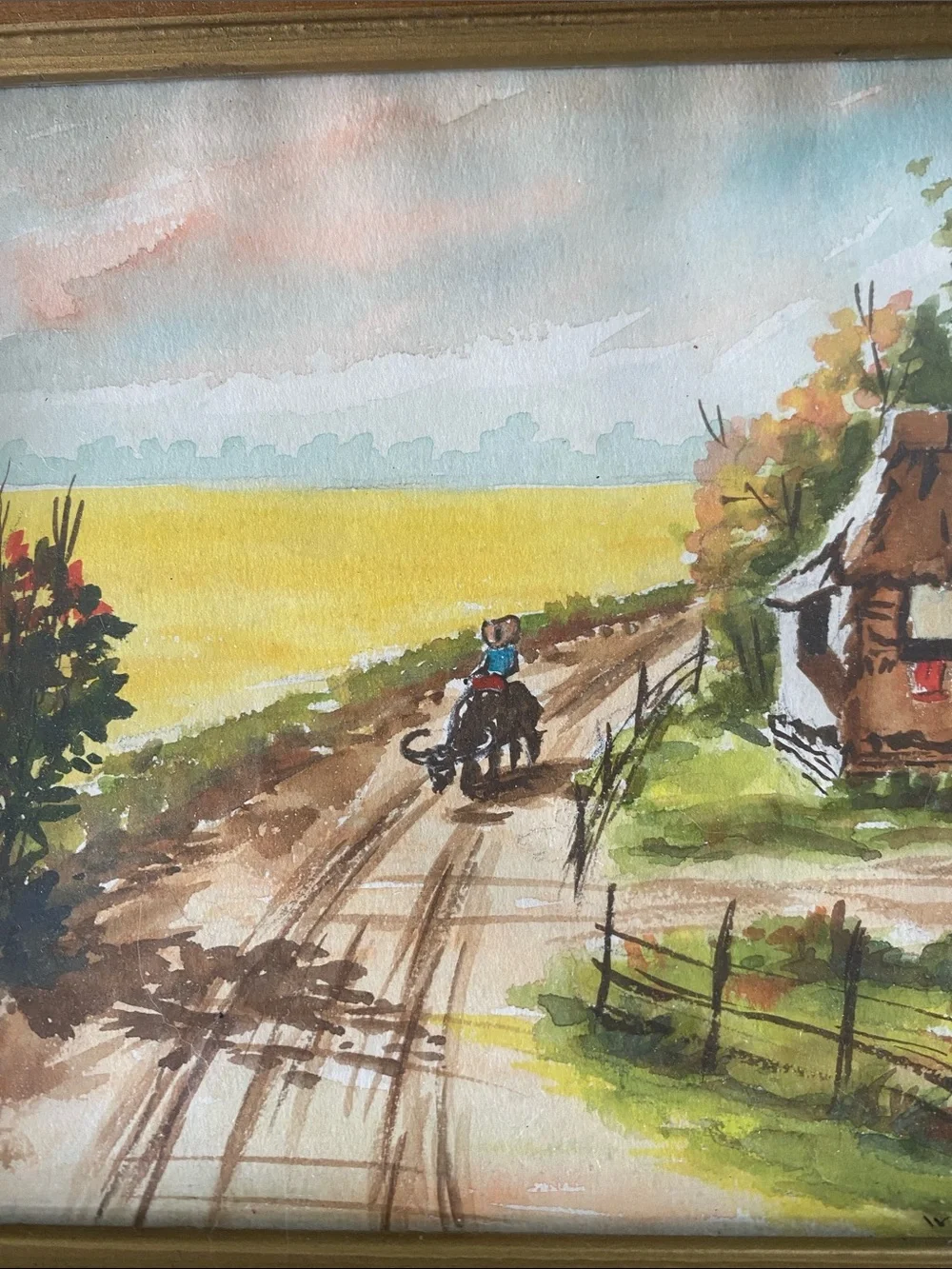 Framed Rural Landscape Wall Art - 9x7